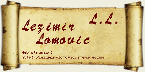 Ležimir Lomović vizit kartica